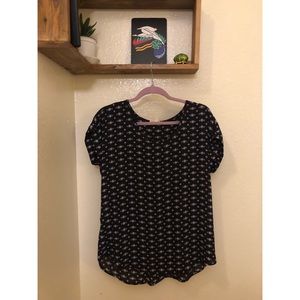 Black Sheer All Over Print Top